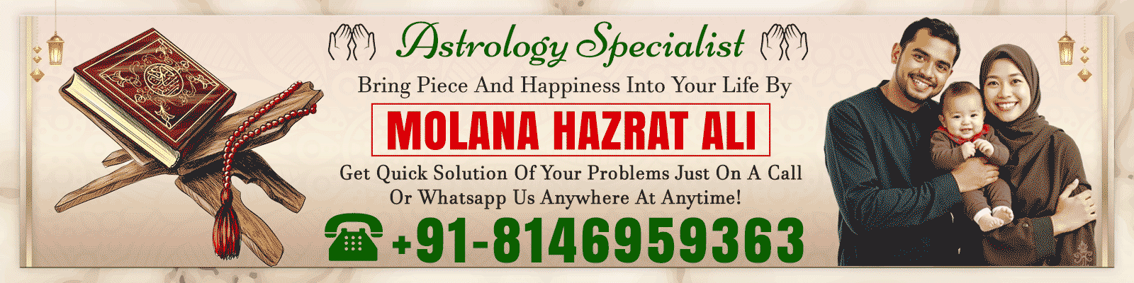 Astrologer Molana Hazrat Ali +91-8146959363